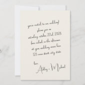 Moderne, elegante, handgeschriebene Skripthochzeit Einladung (Vorderseite)