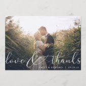 Moderne Elegante Handschrift Foto Hochzeit Dankeskarte (Vorderseite)