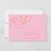 Moderne Elegante Handschrift Rosa Orangefarbene Ho RSVP Karte (Vorderseite)