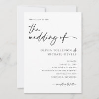 Moderne Elegante Handschrift Schwarz & Weiß Hochze