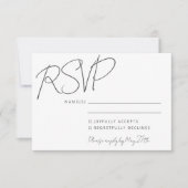 Moderne Elegante Handschrift White Chic Hochzeit RSVP Karte (Vorderseite)