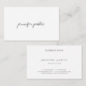 Moderne elegante Handskript-Schablone beruflich Visitenkarte (Vorne/Hinten)