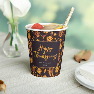 Moderne elegante Happy Thanksgiving-Kongressabgeor Pappbecher