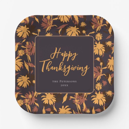 Moderne elegante Happy Thanksgiving-Kongressabgeor Pappteller (Vorderseite)