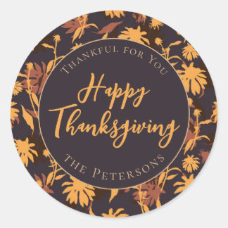 Moderne elegante Happy Thanksgiving-Kongressabgeor Runder Aufkleber
