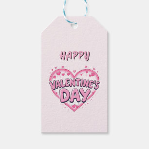 Moderne elegante Happy Valentine's Day Rosa Herzen Geschenkanhänger