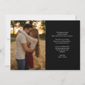 Moderne elegante Heart Script Foto Wedding Save The Date (Rückseite)
