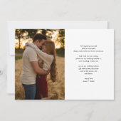 Moderne elegante Heart Script Foto Wedding Save The Date (Rückseite)