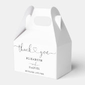 Moderne elegante Heart Script Wedding Geschenkschachtel (Rückseite)