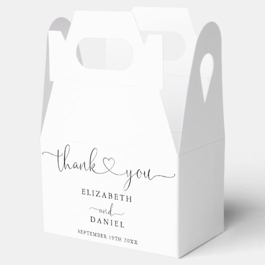 Moderne elegante Heart Script Wedding Geschenkschachtel (Geöffnet)