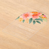 Moderne elegante, helle Blumenhochzeit Acryleinladungen (Ablage )