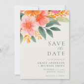 Moderne elegante, helle Blumenhochzeit Save The Date (Vorderseite)