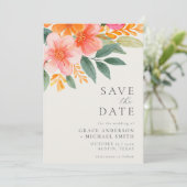 Moderne elegante, helle Blumenhochzeit Save The Date (Stehend Vorderseite)