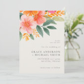 Moderne elegante, helle Blumenhochzeit Save The Date (Stehend Vorderseite)