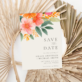 Moderne elegante, helle Blumenhochzeit Save The Date