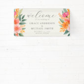 Moderne elegante, helle Blumenhochzeit Willkommen Banner (InSitu)