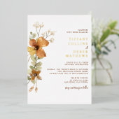 Moderne elegante Herbsthochzeit Folieneinladung (Stehend vorne)