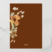 Moderne elegante Herbsthochzeit Folieneinladung (Rückseite)