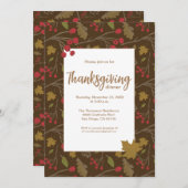 Moderne Elegante Herbstlaube Erntedank Brown Einladung (Vorne/Hinten)