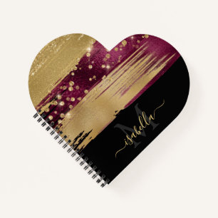 Moderne elegante Herzschrift mit Monogramm  Notizblock