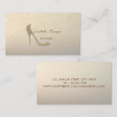 Moderne Elegante High Heel, Gold Confetti Visitenkarte (Vorne/Hinten)