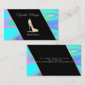 Moderne elegante High Heel Holografie Visitenkarte (Vorne/Hinten)