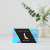 Moderne elegante High Heel Holografie Visitenkarte (Stehend Vorderseite)