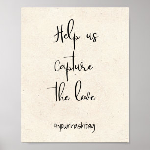 Moderne elegante Hilfe erfasst Liebe Hochzeitsschi Poster