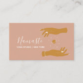 Moderne Elegante Himmelshandbühne Yoga Visitenkarte (Vorderseite)