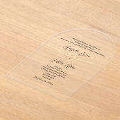 Moderne, elegante Hochzeit Acryleinladungen (Ablage )