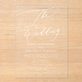 Moderne, elegante Hochzeit Acryleinladungen (Vorderseite)