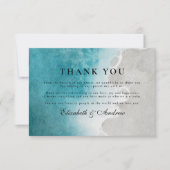 Moderne elegante Hochzeit am tropischen Strand Dankeskarte (Vorderseite)