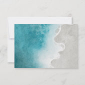 Moderne elegante Hochzeit am tropischen Strand Dankeskarte (Rückseite)