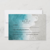 Moderne elegante Hochzeit am tropischen Strand RSVP Karte (Vorderseite)