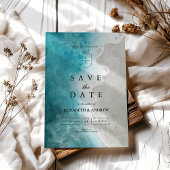 Moderne elegante Hochzeit am tropischen Strand Save The Date