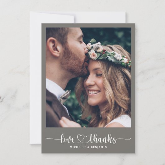 Moderne Elegante Hochzeit Danke Foto Card (Vorderseite)