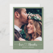 Moderne Elegante Hochzeit Danke Foto Card (Vorne/Hinten)