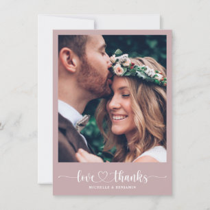 Moderne Elegante Hochzeit Danke Foto Card