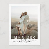 Moderne elegante Hochzeit Danke Postcard Postkarte (Vorderseite)