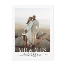 Moderne elegante Hochzeit Danke Postcard