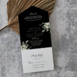 Moderne Elegante Hochzeit der Elfenbeinflora All In One Einladung<br><div class="desc">Diese moderne,  elegante Hochzeit mit Blumenzaun ist perfekt für eine rustikale Hochzeit. Das Design umfasst die Blume der elfenbeinfarbenen Aquarell-Rose mit grünen Eukalyptus-Blätter,  die schön in auffälligen Bouquets angeordnet sind. Rett Papier,  indem mehr Details in die Einladung aufgenommen werden anstatt auf einer separaten Gehäusekarte.</div>
