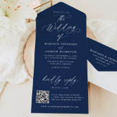 Moderne, elegante Hochzeit der Kalligraphie All In One Einladung