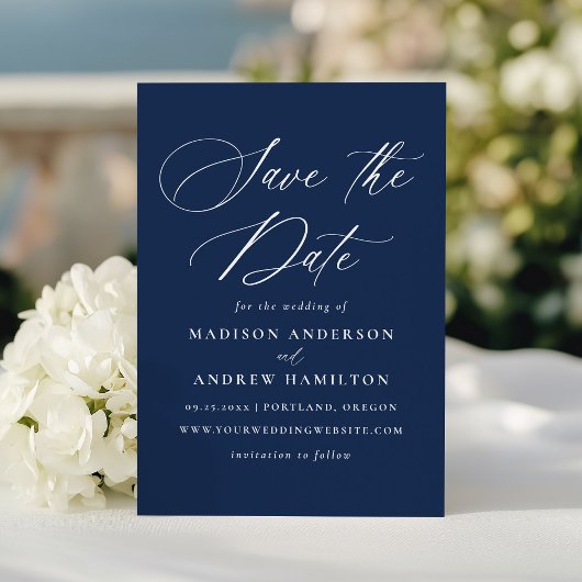 Moderne, elegante Hochzeit der Kalligraphie Save The Date