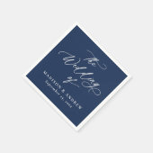 Moderne, elegante Hochzeit der Kalligraphie Serviette (Ecke)