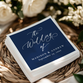 Moderne, elegante Hochzeit der Kalligraphie Serviette