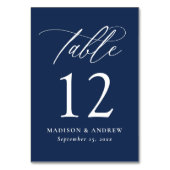 Moderne, elegante Hochzeit der Kalligraphie Tischnummer (Rückseite)