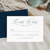 Moderne, elegante Hochzeit der Navy RSVP Karte