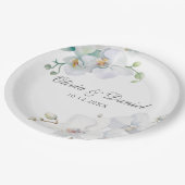 Moderne, elegante Hochzeit der Orchideen Pappteller (Schrägansicht)