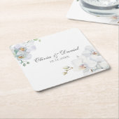 Moderne, elegante Hochzeit der Orchideen Rechteckiger Pappuntersetzer (angewinkelt)