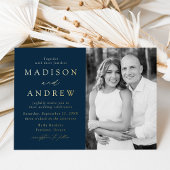 Moderne, elegante Hochzeit des Fotos der Marine Folieneinladung